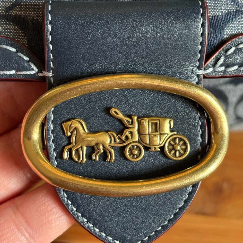 Coach Riley Top Handle 22 in Signature Chambray - Picture 4 of 6